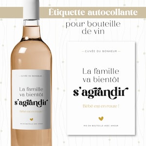 Étiquette vin annonce de grossesse – Annonce la famille s’agrandit