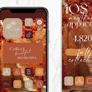iOS 秋のアイコン、ウィジェット、壁紙 - オレンジ、ベージュ、バーガンディ