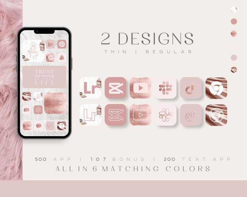 Ios Rose Gold and Pink App Icons, Neutral Icon Pack - Aesthetic ...