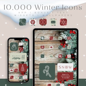 iOS icônes temps d&#39;hiver, pour iPhone et iPad, widgets, fonds d&#39;écran citations - ensemble complet 10.000 fichiers
