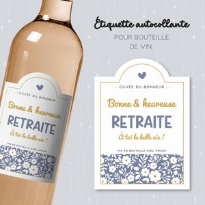 Autocollant départ en retraite pour bouteille de vin, cadeau pour jeune retraité