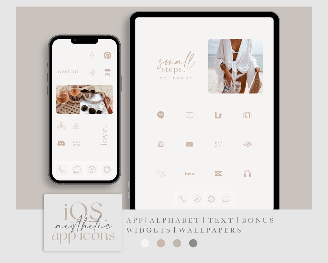 Ios Light Neutral Pack - Aesthetic Original Homescreen for iPhone and ...