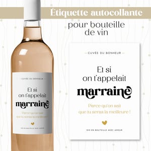 Wijnflesetiket "Wat als we je peettante zouden noemen?" Origineel cadeau voor toekomstige peettante