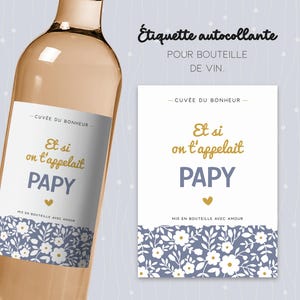 Wijnflessticker voor toekomstige opa. Een origineel cadeau om de komst van een baby aan te kondigen. Wat als we je Opa zouden noemen?