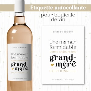 Étiquette bouteille future grand-mère exceptionnelle – Cadeau grossesse à annoncer