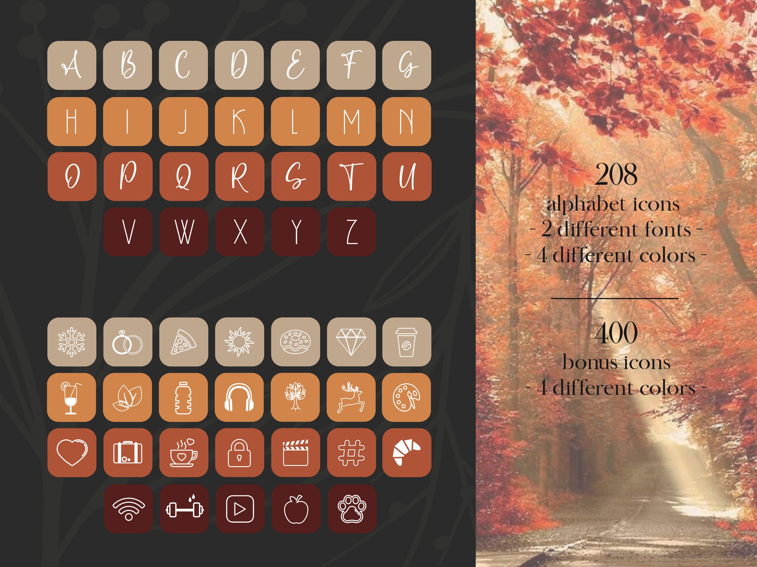 Ios 14 Fall Icons Autumn App Icons Pack Aesthetic Fall - Etsy