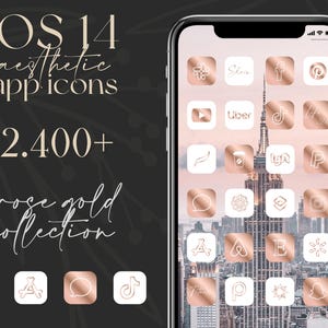 Metallische Roségold-Symbole für iPhone-Apps