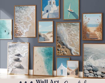 114 printable coastal-style posters, beach wall decor, sea, seaside