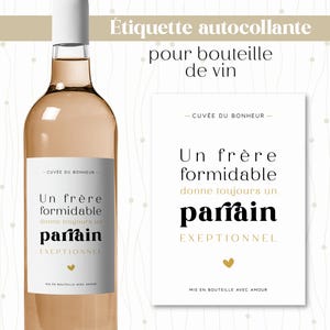 Etiqueta de vino: un gran hermano siempre es un padrino excepcional. Regalo para anunciar el embarazo.
