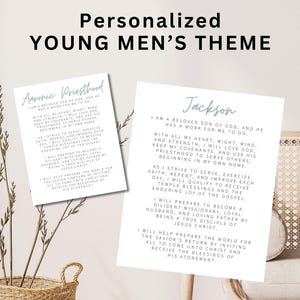 Afdrukbaar thema jonge mannen | Gepersonaliseerd |Directe digitale download voor jonge mannen | Jongemannen LDS | YM-thema | Aäronisch-priesterschapsthema