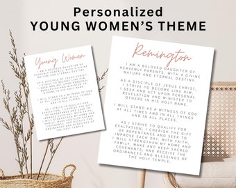 Young Women Theme Printable | Personalized | Instant Digital Download for Young Women | LDS Young Women | YW Theme | Custom YW Theme
