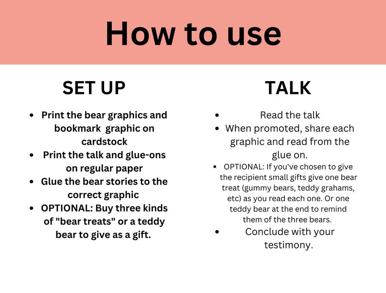 Three Bears of Baptism Printables and Talk LDS Baptism Talk Bear the ...
