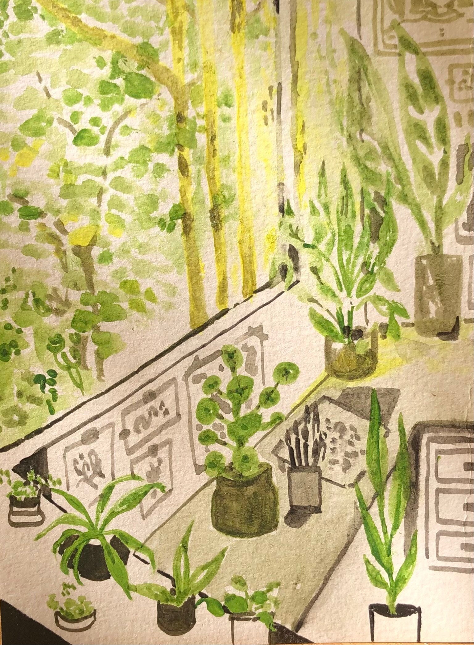 Original Watercolor Art Print - Plants Print - Home Decor - Original Painting Print