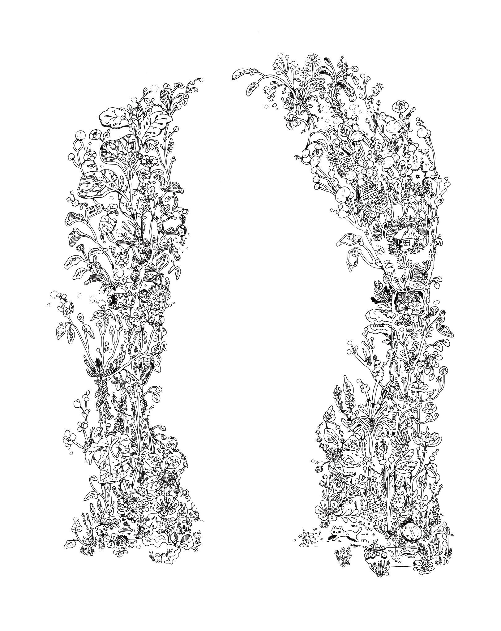 The Garden Entrance Art Print Black and White Plants and Nature