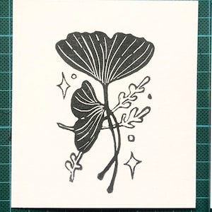 Mini Ginkgo - Linocut - Printmaking - Original Block Print - Hand Carved - Hand Printed