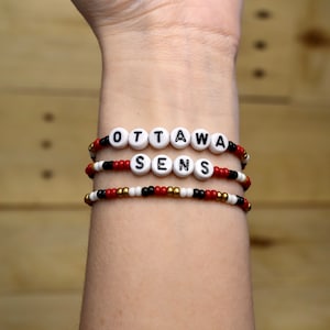 Ottawa Senators Inspired Bracelet | NHL Bracelet | Hockey Bracelet | Seed Bead Bracelet