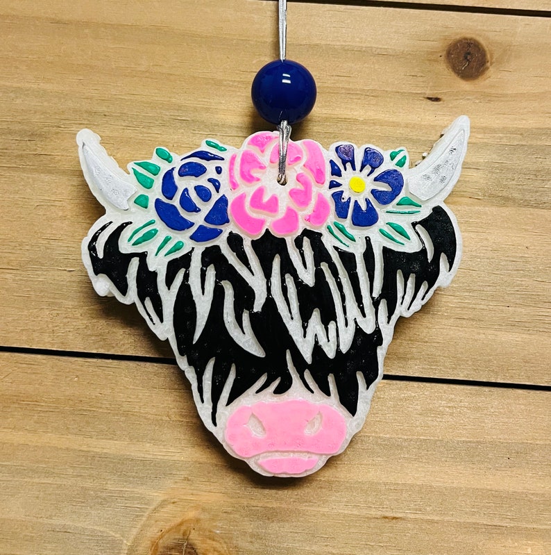 Highland Cow Air Freshener Bull Freshie Etsy