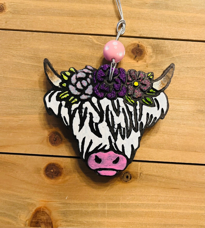 Highland Cow Air Freshener Bull Freshie Etsy