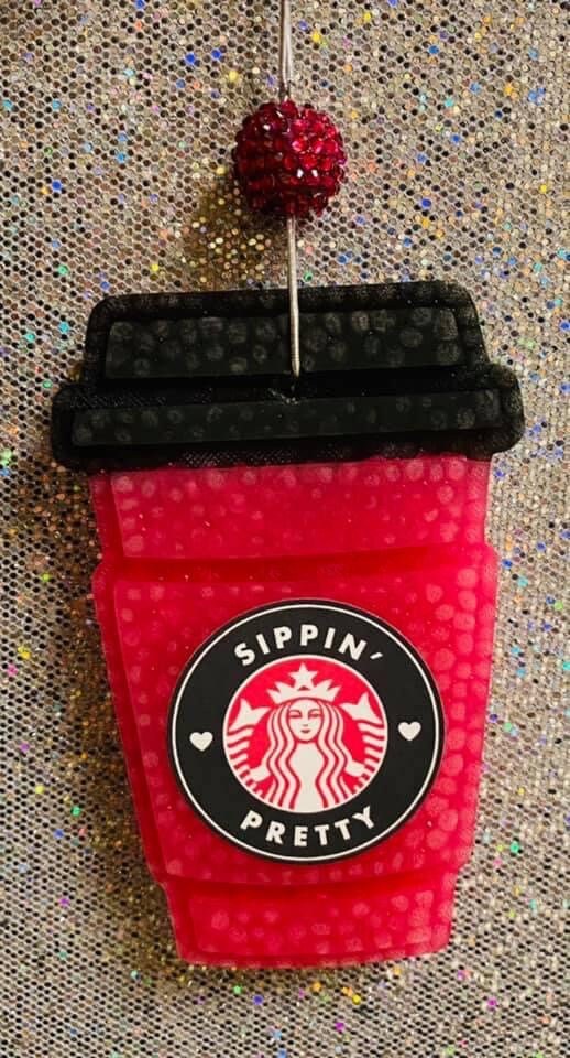 Latte Cup Coffee Cup Freshie Air Freshener Car Charms Etsy