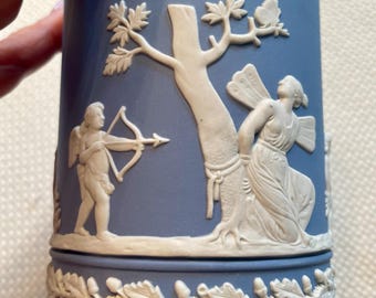 Wedgwood Jasperware Tankard Handled Cup - Light Blue, Vintage