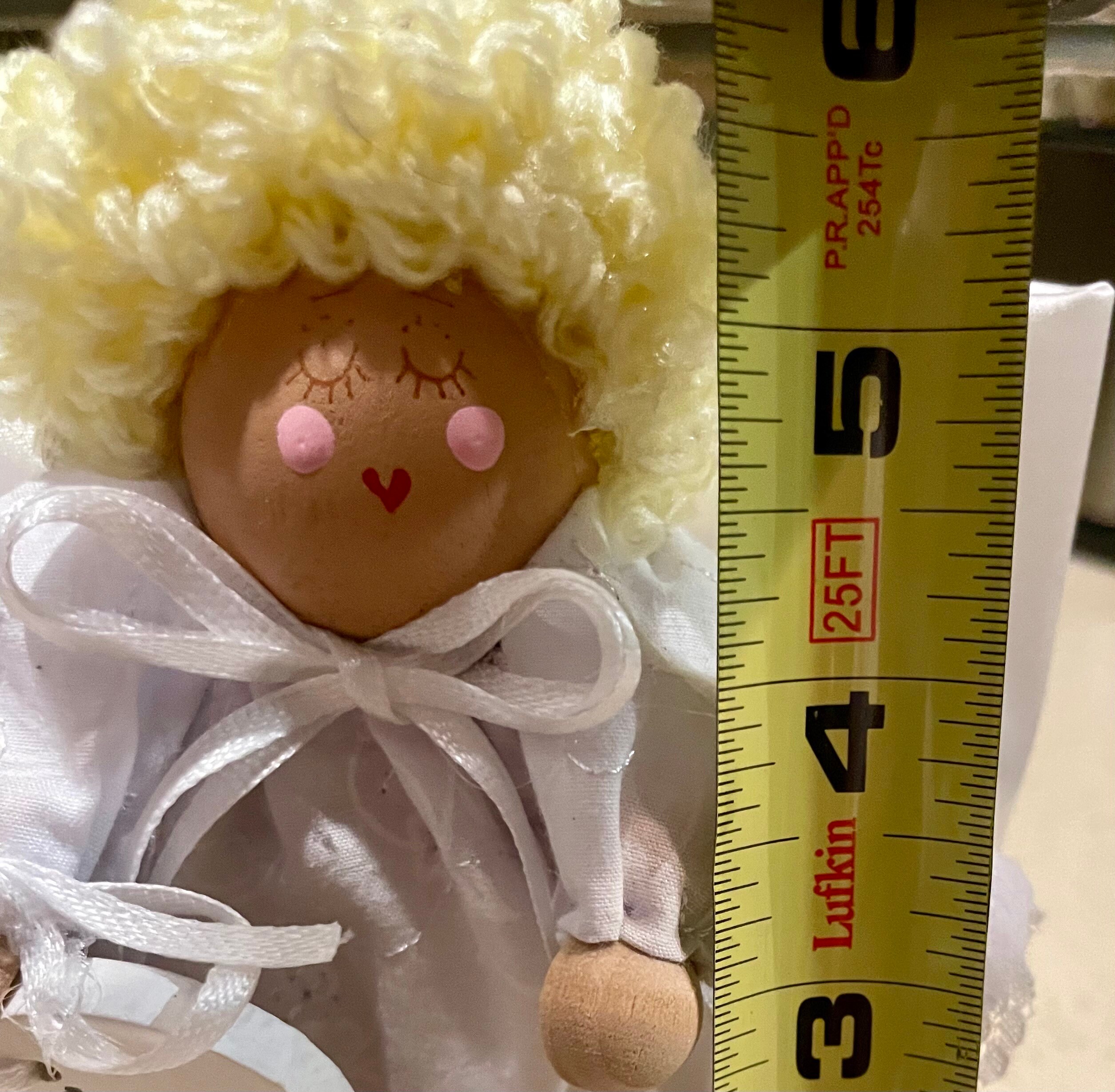 Handmade Wood Angel Shelf or Desk Decor With Heart Sign Hope, Faith