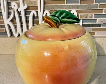 McCoy USA Vintage Blushing Apple Cookie Jar - Vintage 1950's