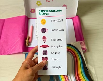 DIY Paper Quilling Kit, Beginner Craft Set, Greeting Card Making
