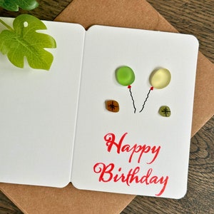 Carte d'anniversaire avec verre de mer, mini-cartes, cartes de voeux amusantes