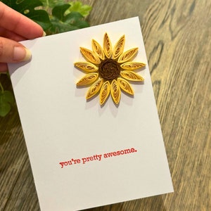 Carte de remerciement quilling 3D fabriquée à la main - Carte de voeux en papier unique et élégante, Carte de voeux personnalisée et Cartes abordables