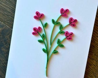 Quilled Flower Sympathy Greeting Card – Handmade Gentle Paper Art ...