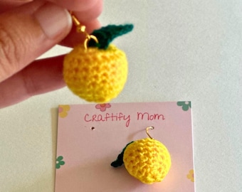 Handmade Crochet Lemon Earrings: Quirky Summer Jewelry