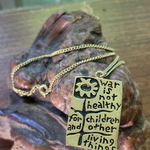War is Not Healthy Pendant - Etsy