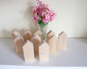 Wooden house set consisting of wooden house blanks for painting, wood, blanks, Diy craft set for children