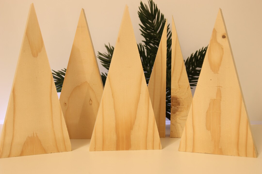 Simple Fir Tree Activity Fir Tree Set Consisting of 6 Simple Fir Tree Blanks for Painting, Wood ...