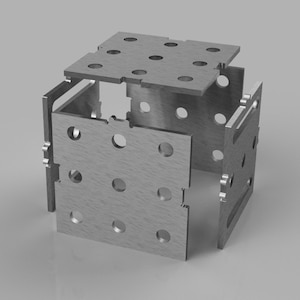 Welding Block Slotted (2) 150 x 150 x 150 x 6mm DXF Files
