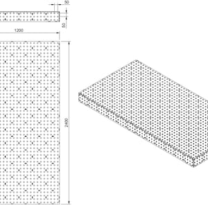 Tavolo di saldatura 2400 x 1200 x 150 x 6 mm DXF immagine 10