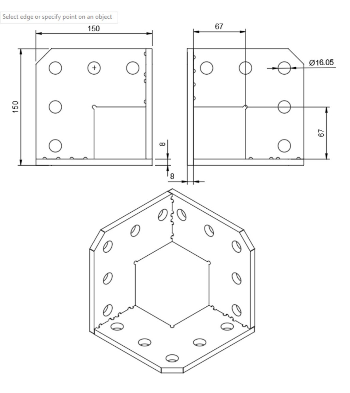 Welding Corner Square 150 X 150 X 67 X 8mm DXF Etsy UK