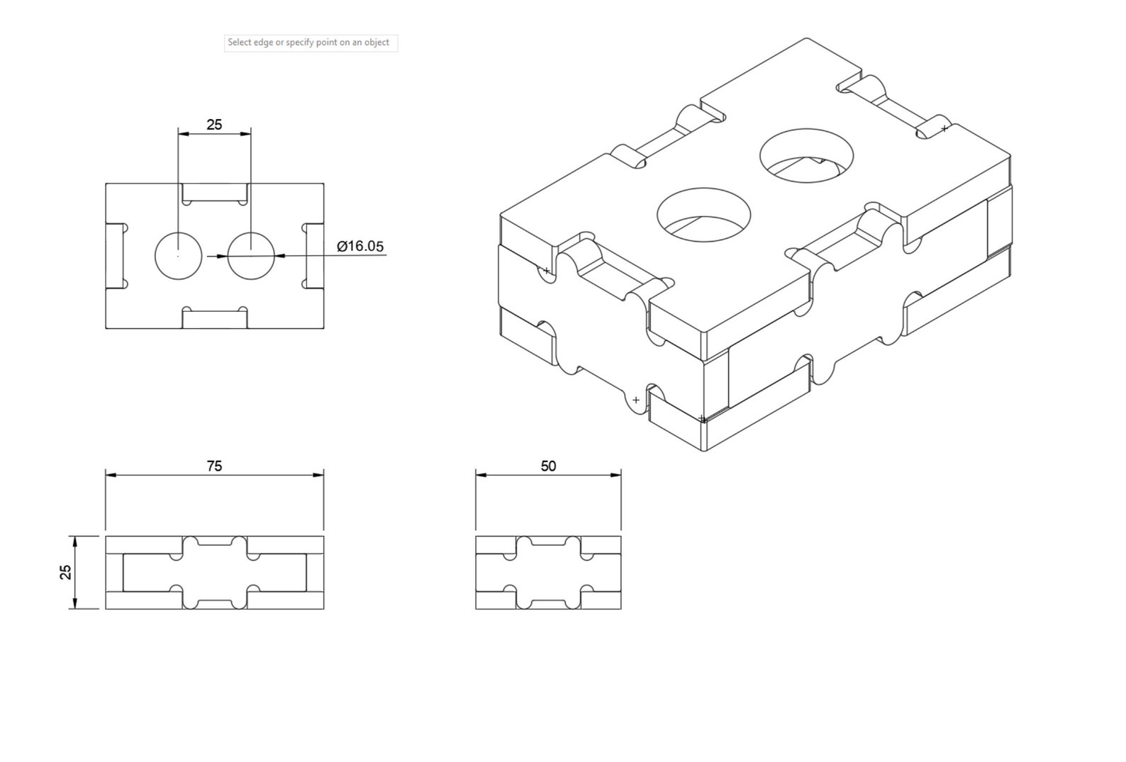 Welding 123 Block 25 X 50 X 75 X 6mm DXF Files - Etsy