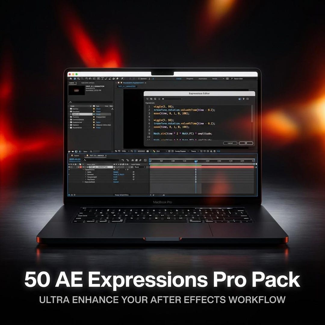 50 After Effects Expressions Pack | Text Animations Transitions Motion ...
