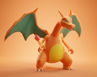 Charizard 3D-model STL Pokémon-figuur 3D-print 3MF-bestand Anime-collectie