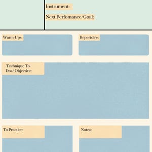 One Page Music Lesson Digital Planner | Lesson Template | Music Teacher Lesson Template | Digital Music Lesson Tracker
