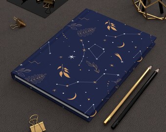 Constellations Minimalist Diary Journal, Personal Feelings Diary Journal, Hardcover Notebook, Back to School, Zodiac, Astrology