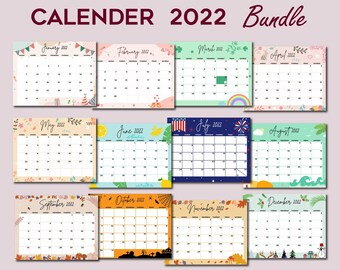 monthly calendar printable etsy uk