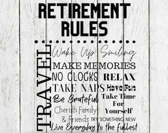 Retirement Rules SVG, PNG, Vacation Clipart (Digital Download)