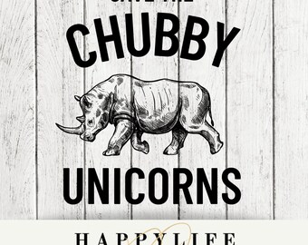 Save the chubby Unicorns White and Black Images PNG Image