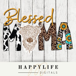 Gesegnete Mama, Kuh, Leopard, Türkis, Land Sublimation PNG Bild