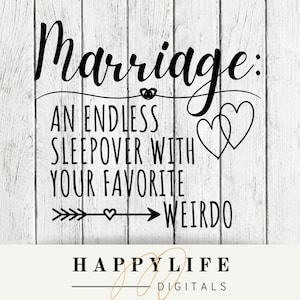 Sposa un pigiama party senza fine con il tuo Weirdo preferito svg, file di taglio png, download digitale, mestiere di segno di nozze
