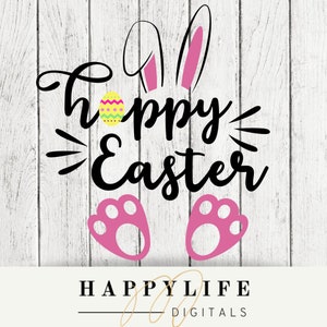 Hoppy Easter, Osterhase Rosa Sublimation PNG Bild