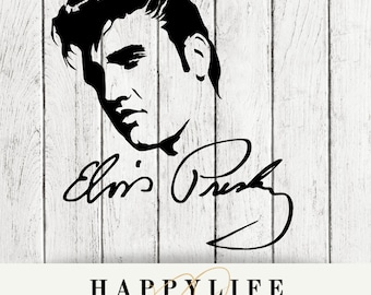 Elvis Presley with signature PNG Image