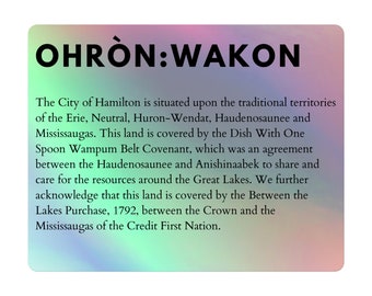 Hamilton Land Acknowledgement Holographic stickers